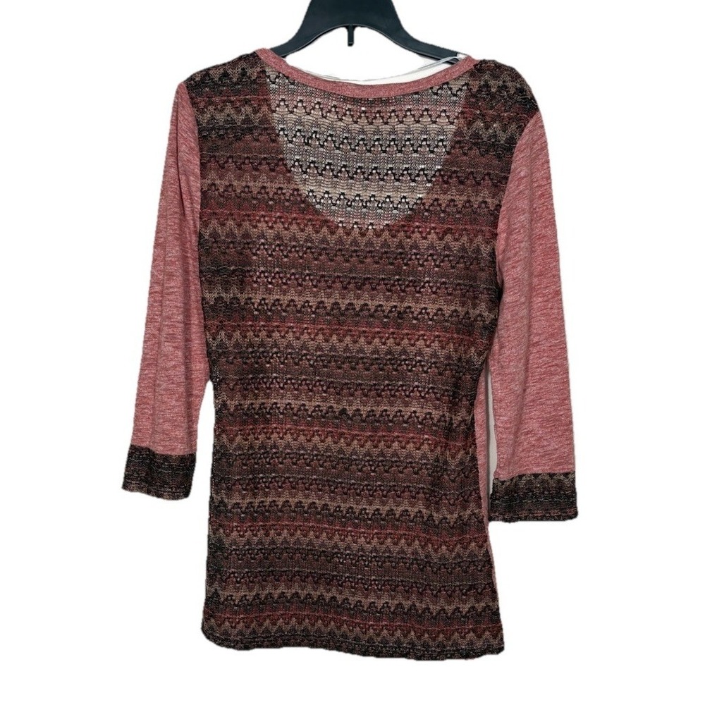 Miss Me Embroidered Crochet Tee 3/4 Sleeve Y2K 90's Embellished Size Small Cross - Picture 5 of 5